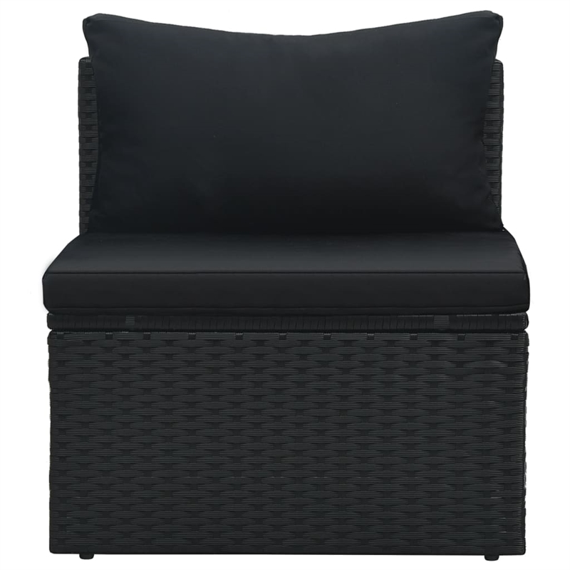 vidaXL 6 Piece Steel Large Sofa Set in Black