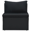vidaXL 6 Piece Steel Large Sofa Set in Black