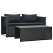 vidaXL 6 Piece Steel Large Sofa Set in Black