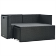 vidaXL 6 Piece Steel Large Sofa Set in Black