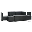 vidaXL 6 Piece Steel Large Sofa Set in Black