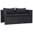 vidaXL 6 Piece Steel Large Sofa Set in Black