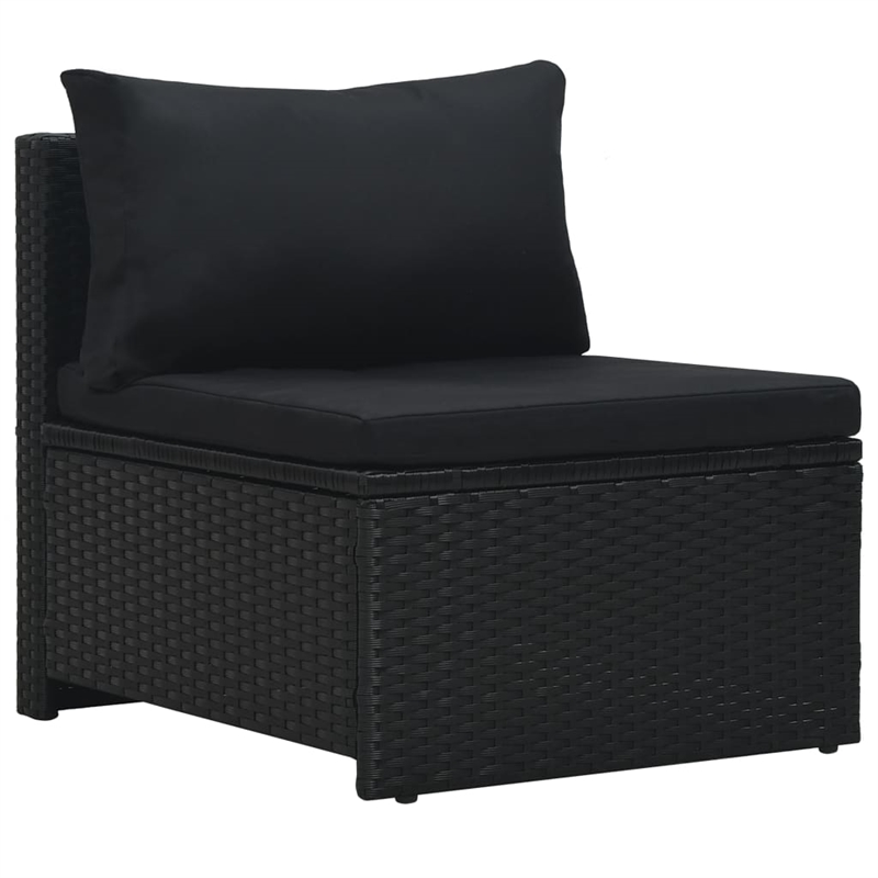 vidaXL 6 Piece Steel Large Sofa Set in Black