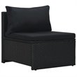 vidaXL 6 Piece Steel Large Sofa Set in Black