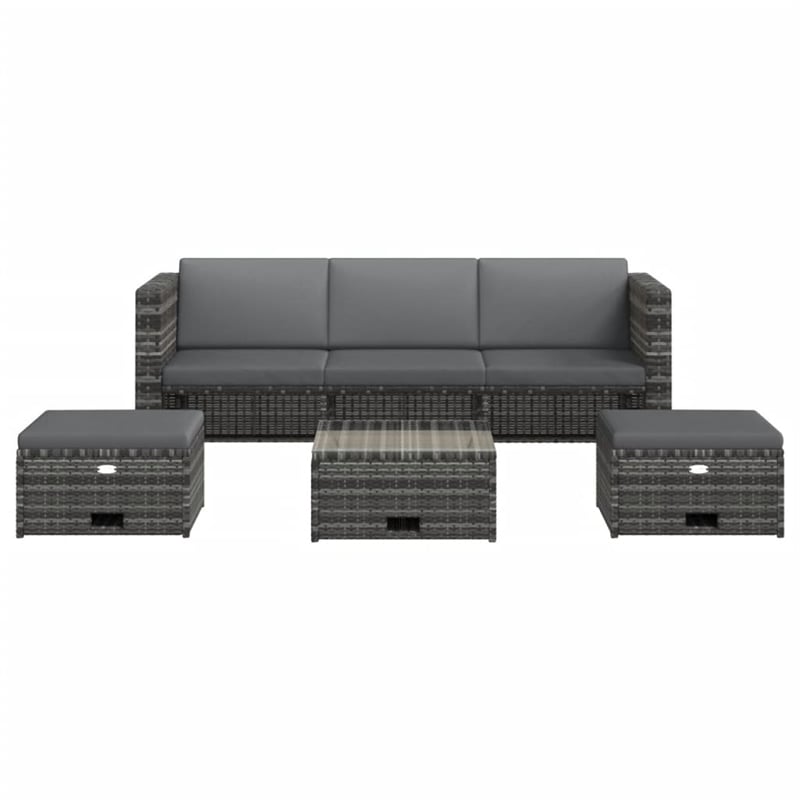 vidaXL Steel Sofa Set in Gray