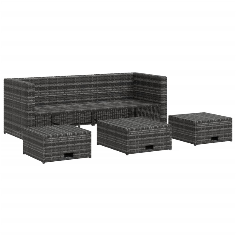 vidaXL Steel Sofa Set in Gray