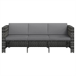 vidaXL Steel Sofa Set in Gray