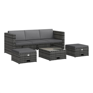 vidaXL Steel Sofa Set in Gray