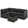 vidaXL 5 Piece Poly Rattan Garden Lounge Set in Black/Gray/Anthracite