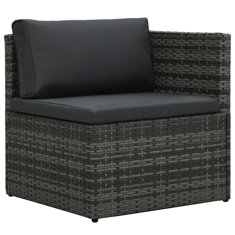 vidaXL 5 Piece Poly Rattan Garden Lounge Set in Black/Gray/Anthracite