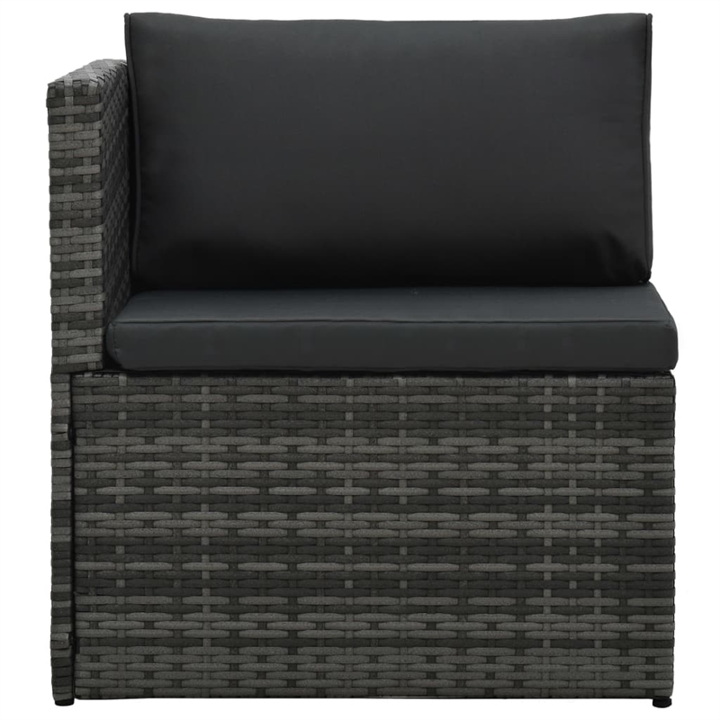 vidaXL 5 Piece Poly Rattan Garden Lounge Set in Black/Gray/Anthracite