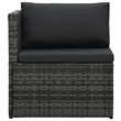 vidaXL 5 Piece Poly Rattan Garden Lounge Set in Black/Gray/Anthracite