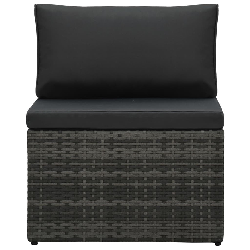 vidaXL 5 Piece Poly Rattan Garden Lounge Set in Black/Gray/Anthracite