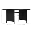 vidaXL 3 Piece Poly Rattan Garden Furniture Set in Black/White/Cream