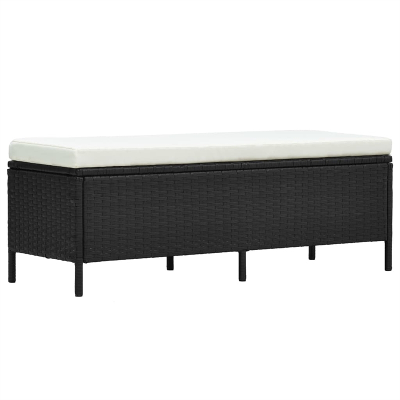 vidaXL 3 Piece Poly Rattan Garden Furniture Set in Black/White/Cream