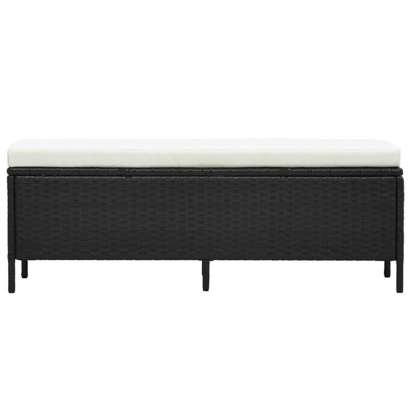 vidaXL 3 Piece Poly Rattan Garden Furniture Set in Black/White/Cream
