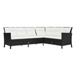 vidaXL 3 Piece Poly Rattan Garden Furniture Set in Black/White/Cream