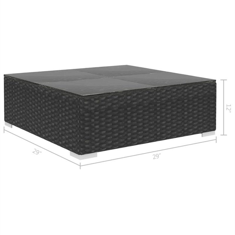 vidaXL 8 Piece Steel Lounge Set in Black
