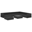 vidaXL 8 Piece Steel Lounge Set in Black