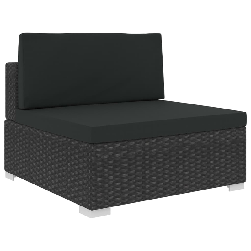vidaXL 8 Piece Steel Lounge Set in Black