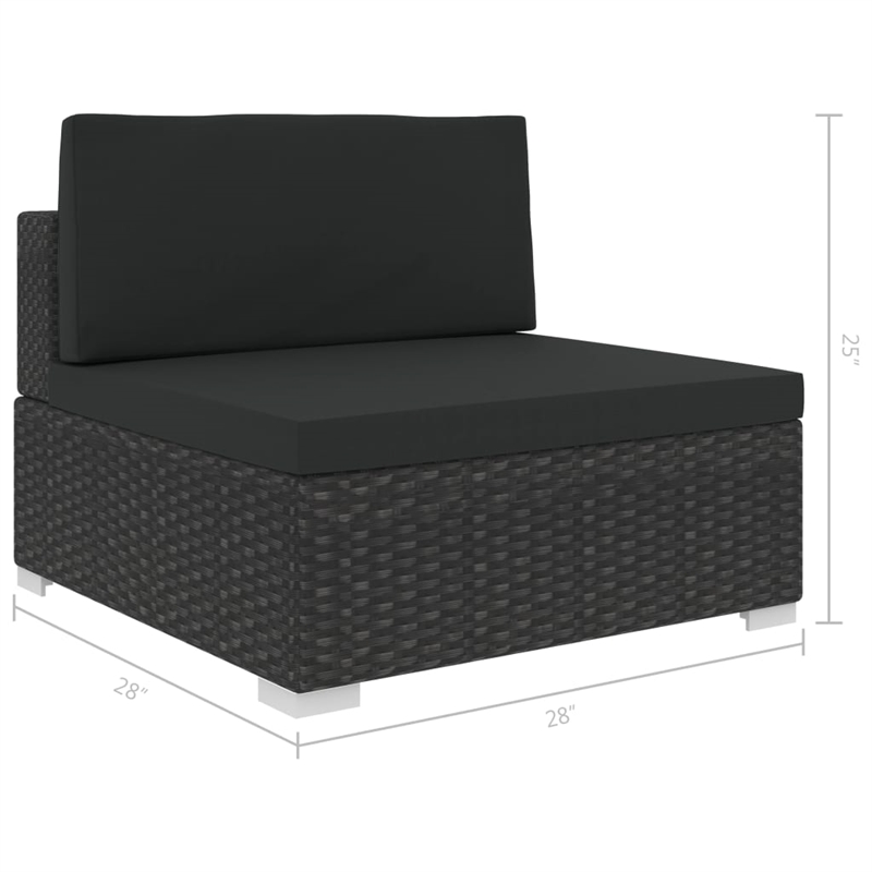vidaXL 8 Piece Steel Lounge Set in Black