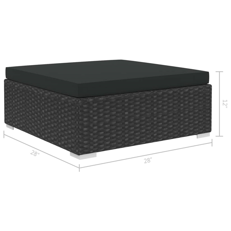 vidaXL 8 Piece Steel Lounge Set in Black