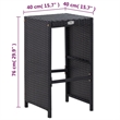 vidaXL 7 Piece Poly Rattan Bar Set in Black/White/Cream