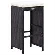 vidaXL 7 Piece Poly Rattan Bar Set in Black/White/Cream