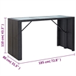 vidaXL 7 Piece Poly Rattan Bar Set in Black/White/Cream
