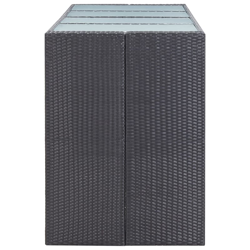vidaXL 9 Piece Poly Rattan Bar Set in Black