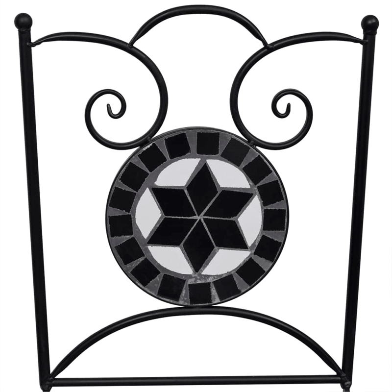 vidaXL Steel Small Patio Furniture in Black/White