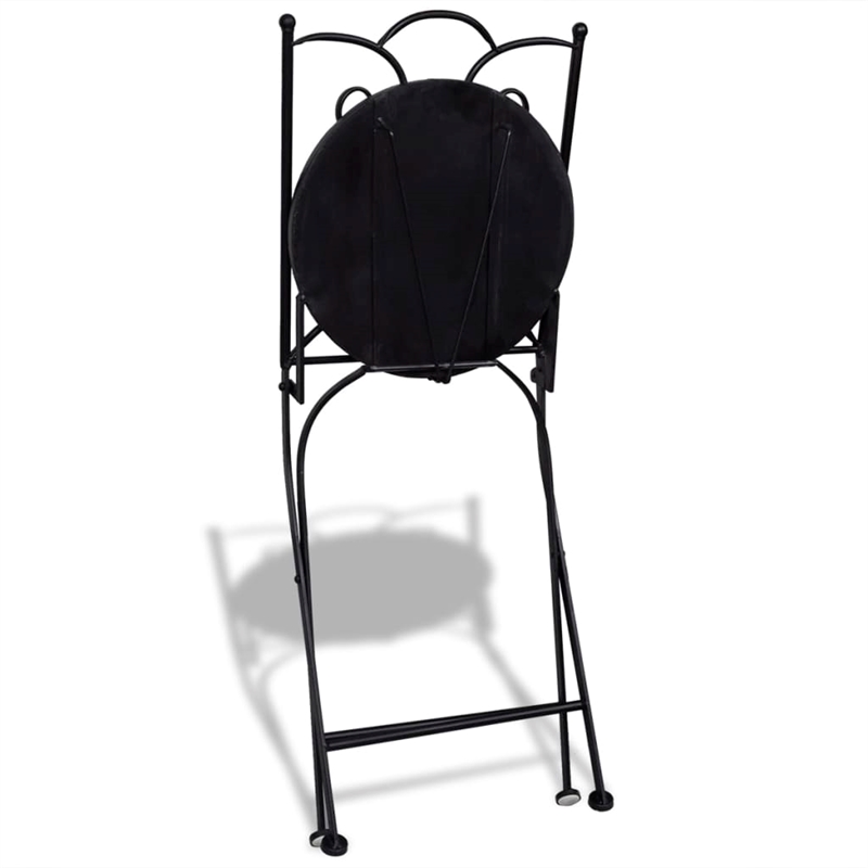 vidaXL Steel Small Patio Furniture in Black/White