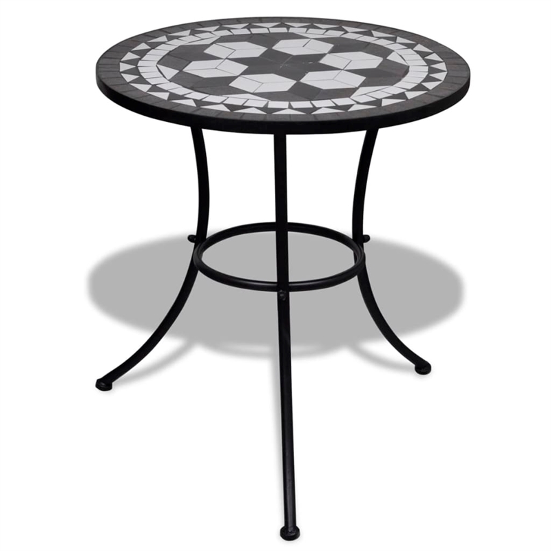 vidaXL Steel Small Patio Furniture in Black/White