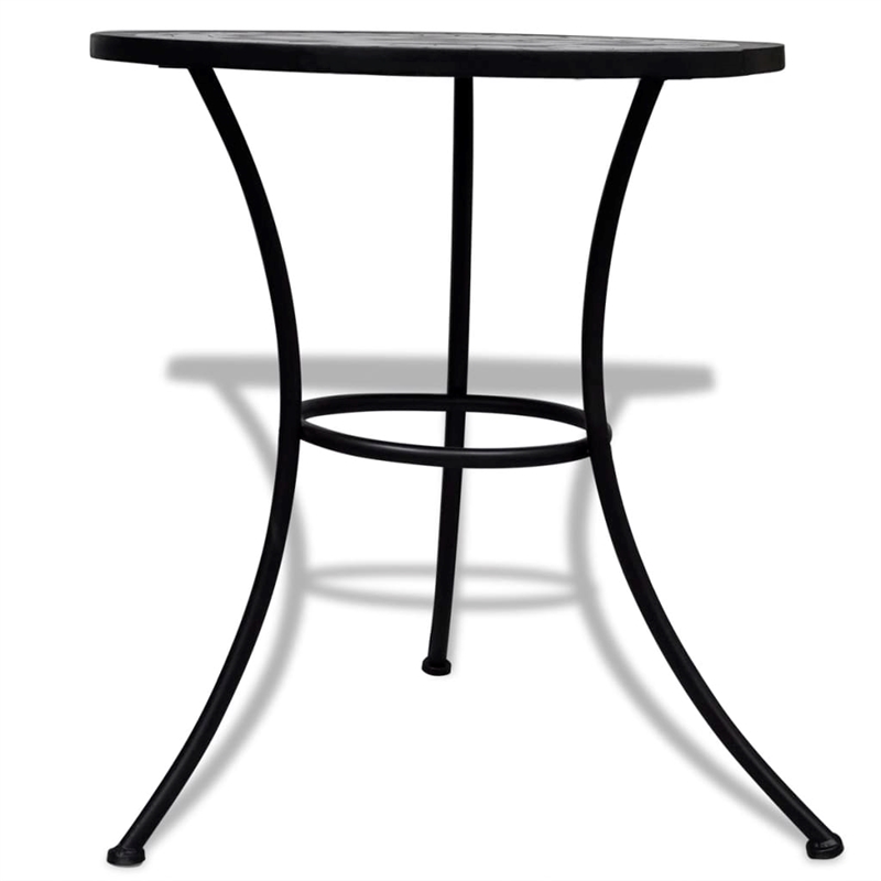 vidaXL Steel Small Patio Furniture in Black/White