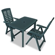 vidaXL 3 Piece Plastic Medium Bistro Set in Green