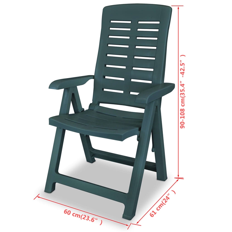 vidaXL 3 Piece Plastic Medium Bistro Set in Green