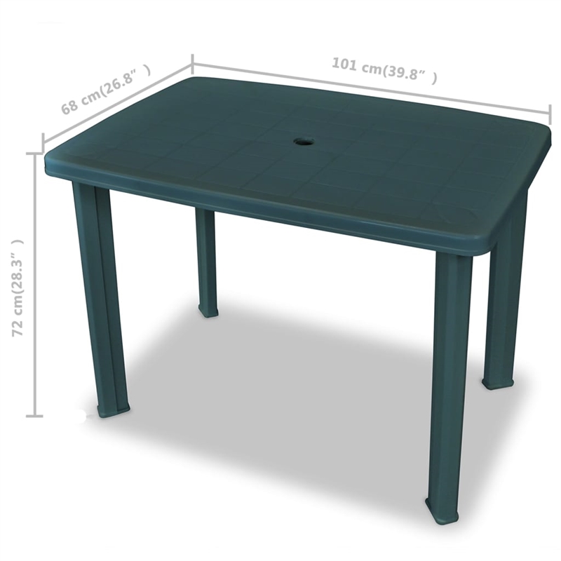 vidaXL 3 Piece Plastic Medium Bistro Set in Green