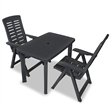 vidaXL 3 Piece Plastic Medium Bistro Set in Anthracite