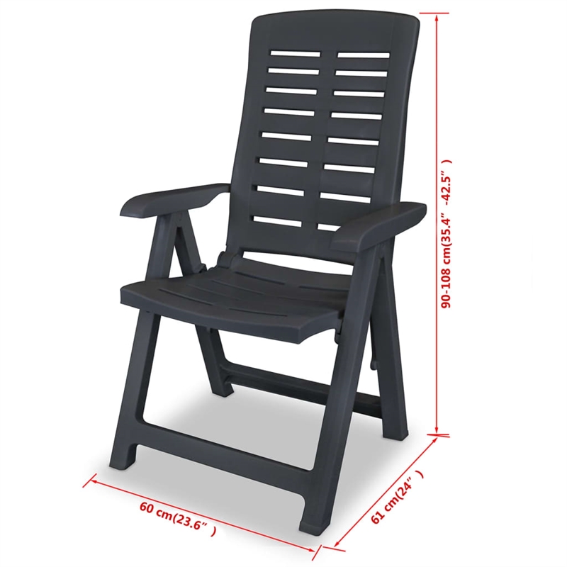 vidaXL 3 Piece Plastic Medium Bistro Set in Anthracite