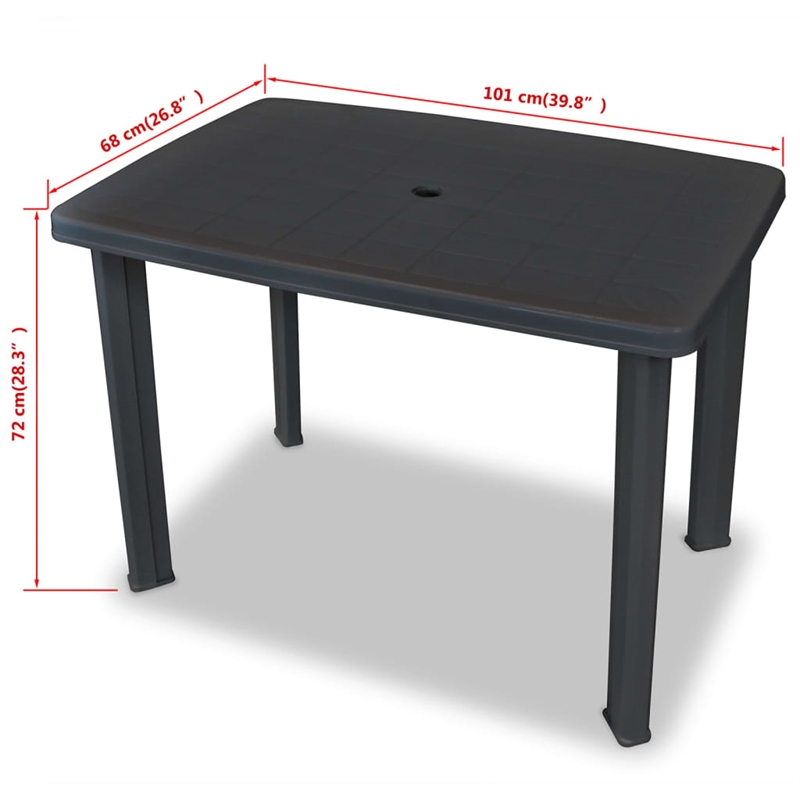 vidaXL 3 Piece Plastic Medium Bistro Set in Anthracite