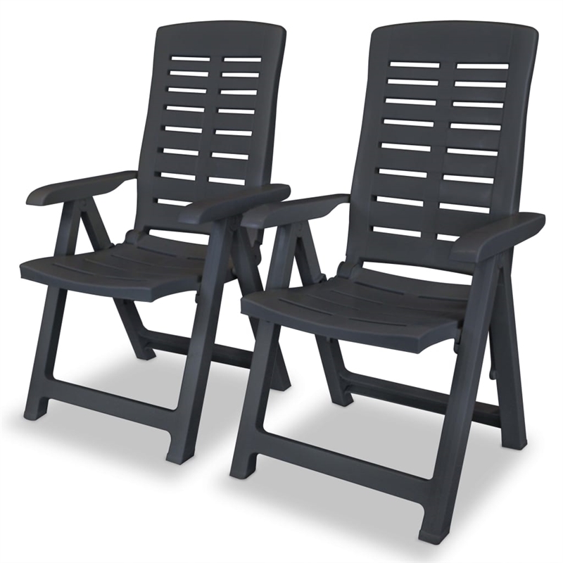 vidaXL 3 Piece Plastic Medium Bistro Set in Anthracite