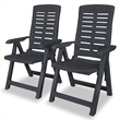 vidaXL 3 Piece Plastic Medium Bistro Set in Anthracite