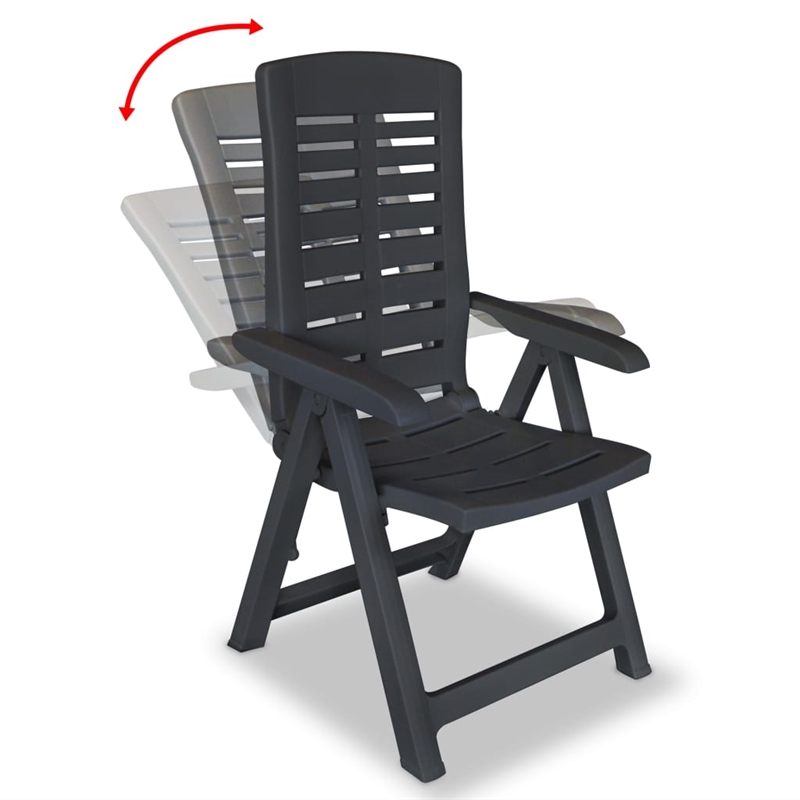 vidaXL 3 Piece Plastic Medium Bistro Set in Anthracite