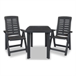 vidaXL 3 Piece Plastic Medium Bistro Set in Anthracite