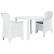 vidaXL 3 Piece Plastic Standard Bistro Set in White