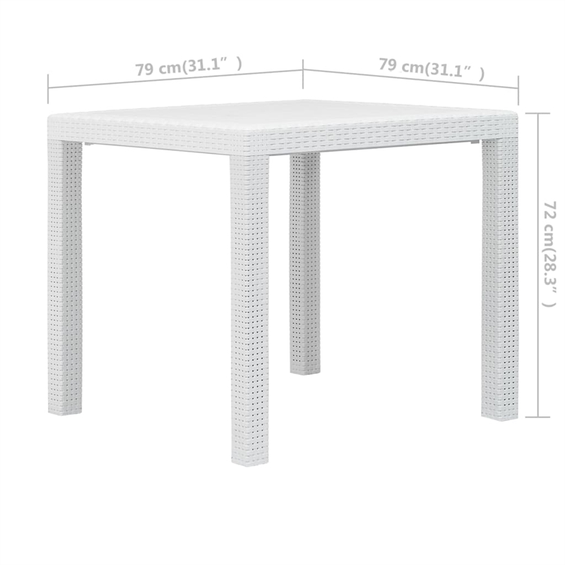 vidaXL 3 Piece Plastic Standard Bistro Set in White