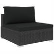 vidaXL 4 Piece Poly Rattan Large Lounge Set in Black