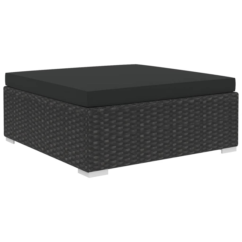 vidaXL 4 Piece Poly Rattan Large Lounge Set in Black