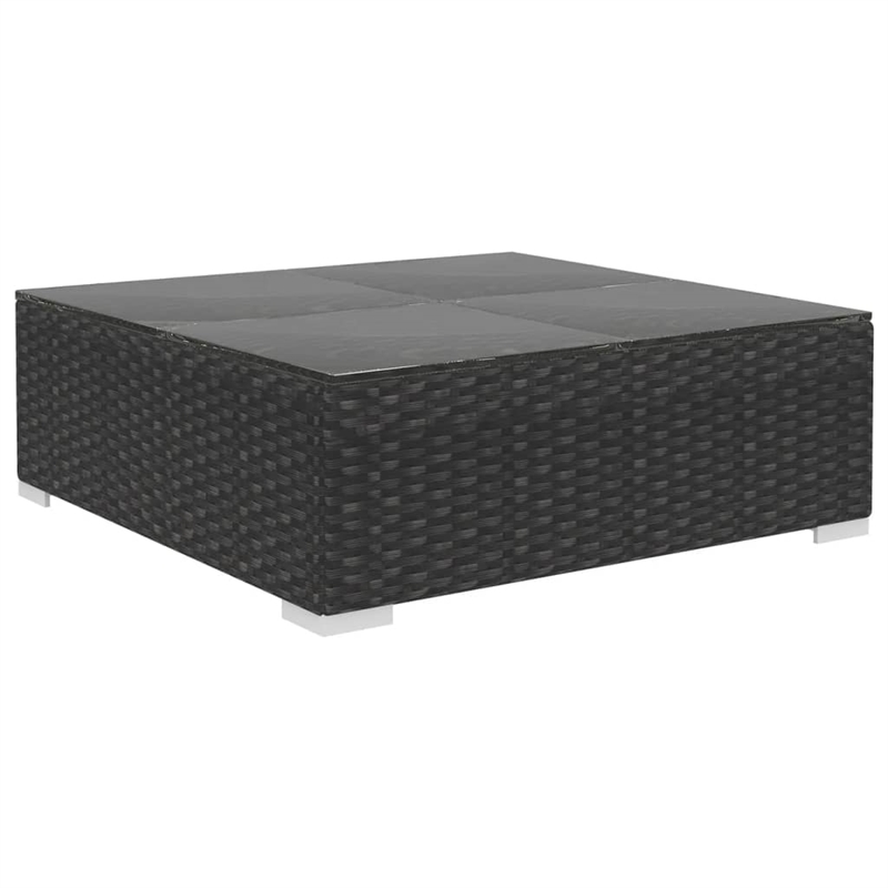 vidaXL 4 Piece Poly Rattan Large Lounge Set in Black