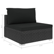 vidaXL 4 Piece Poly Rattan Large Lounge Set in Black